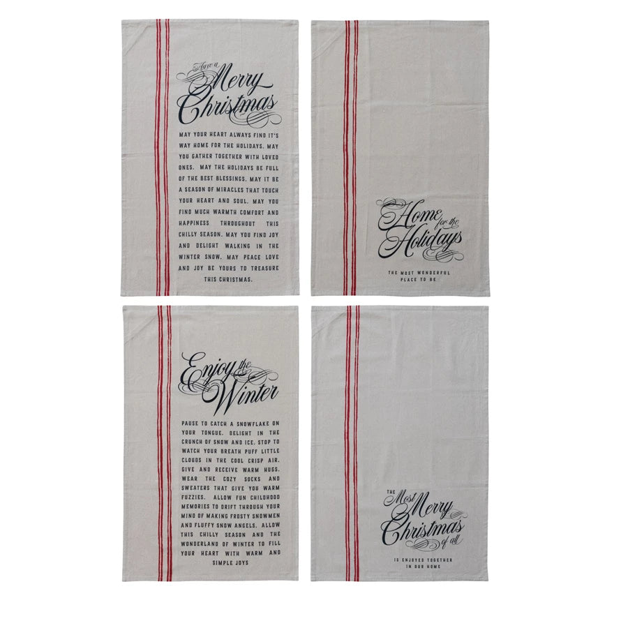 Holiday Script Tea Towels