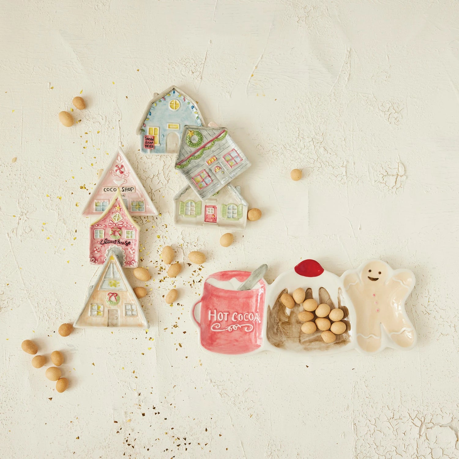 Stoneware Holiday House Dish