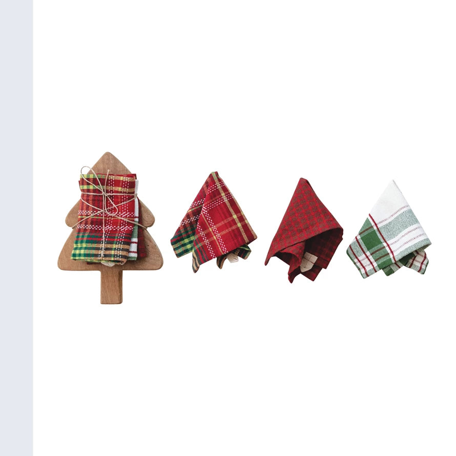 Holiday Dish Cloths & Tree Shaped Board Set