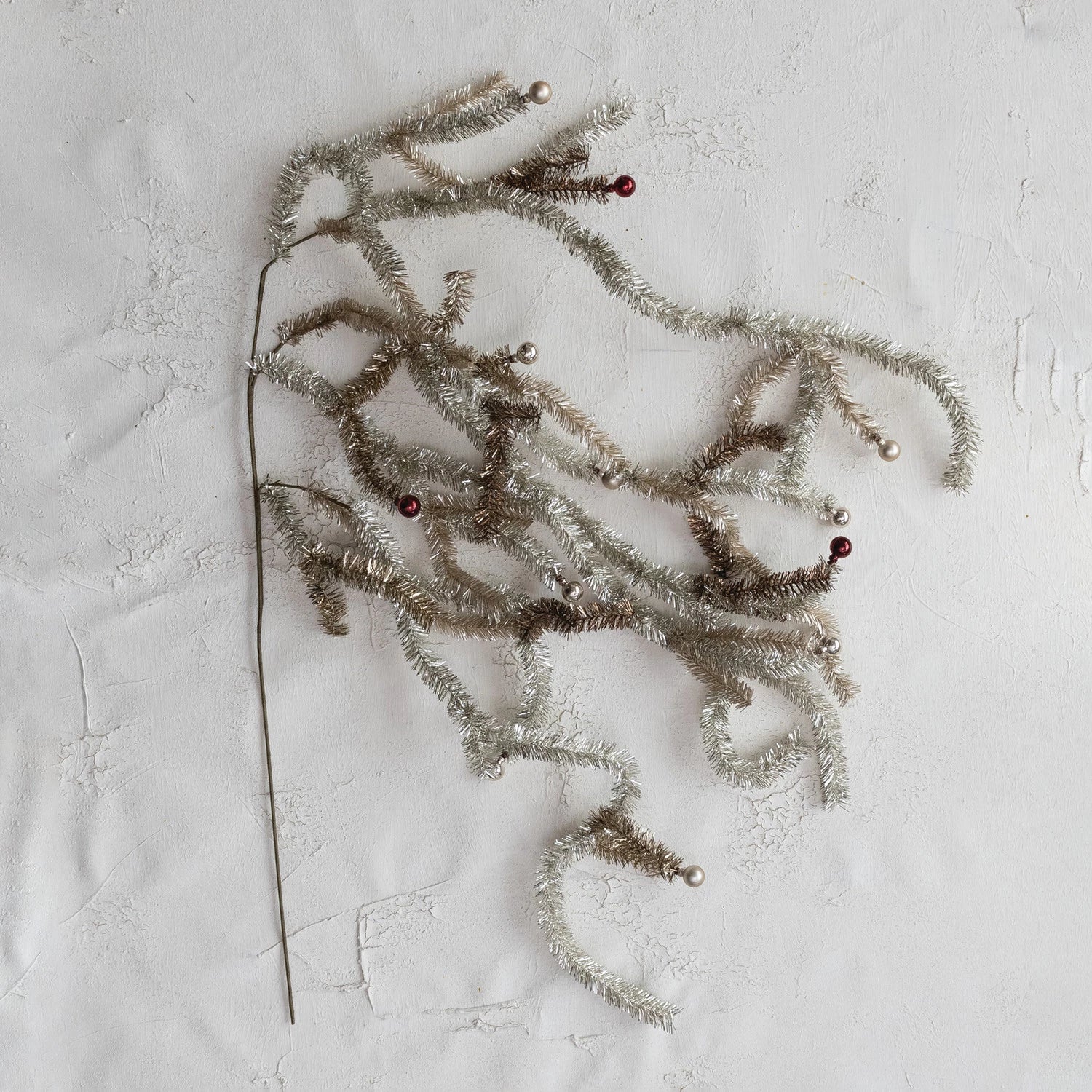 Tinsel Spray with Ornaments