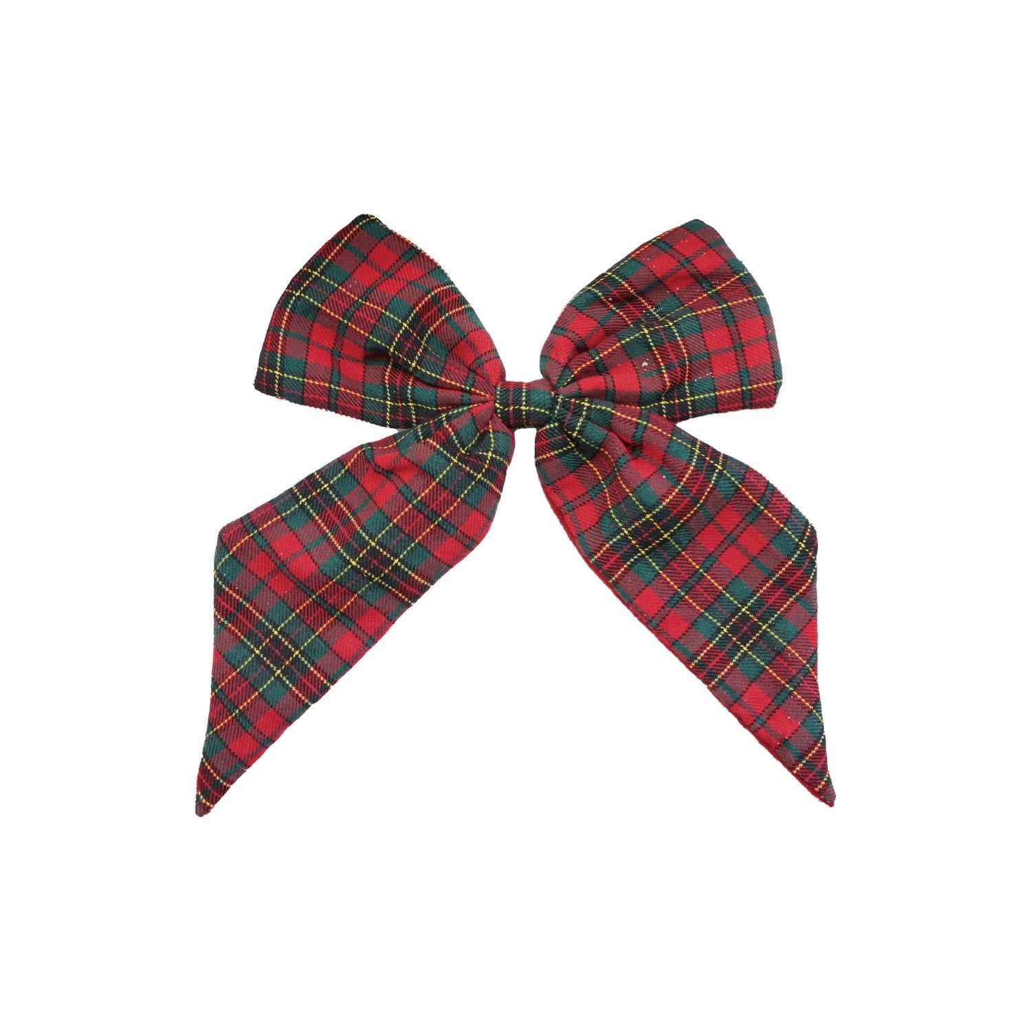 Plaid Clip On Holiday Bow