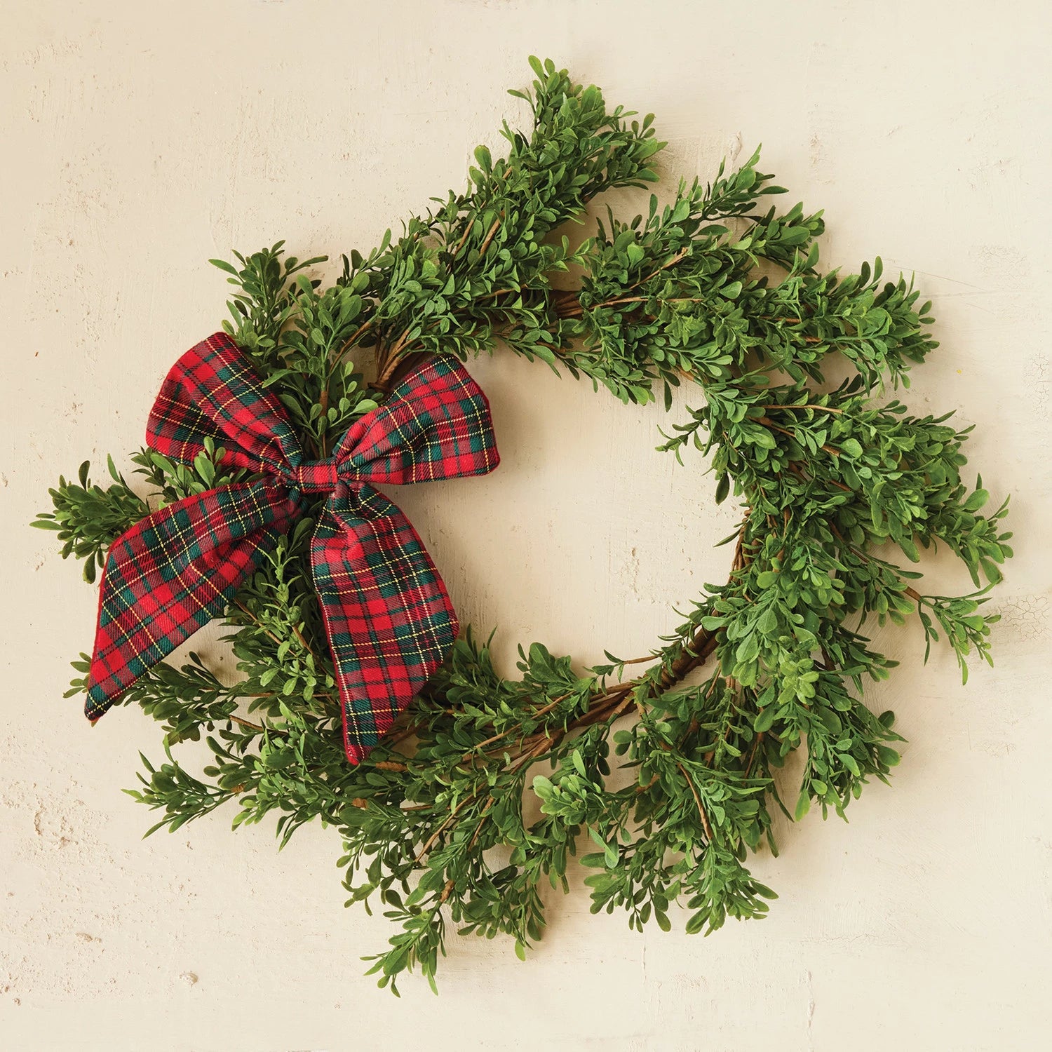 Plaid Clip On Holiday Bow