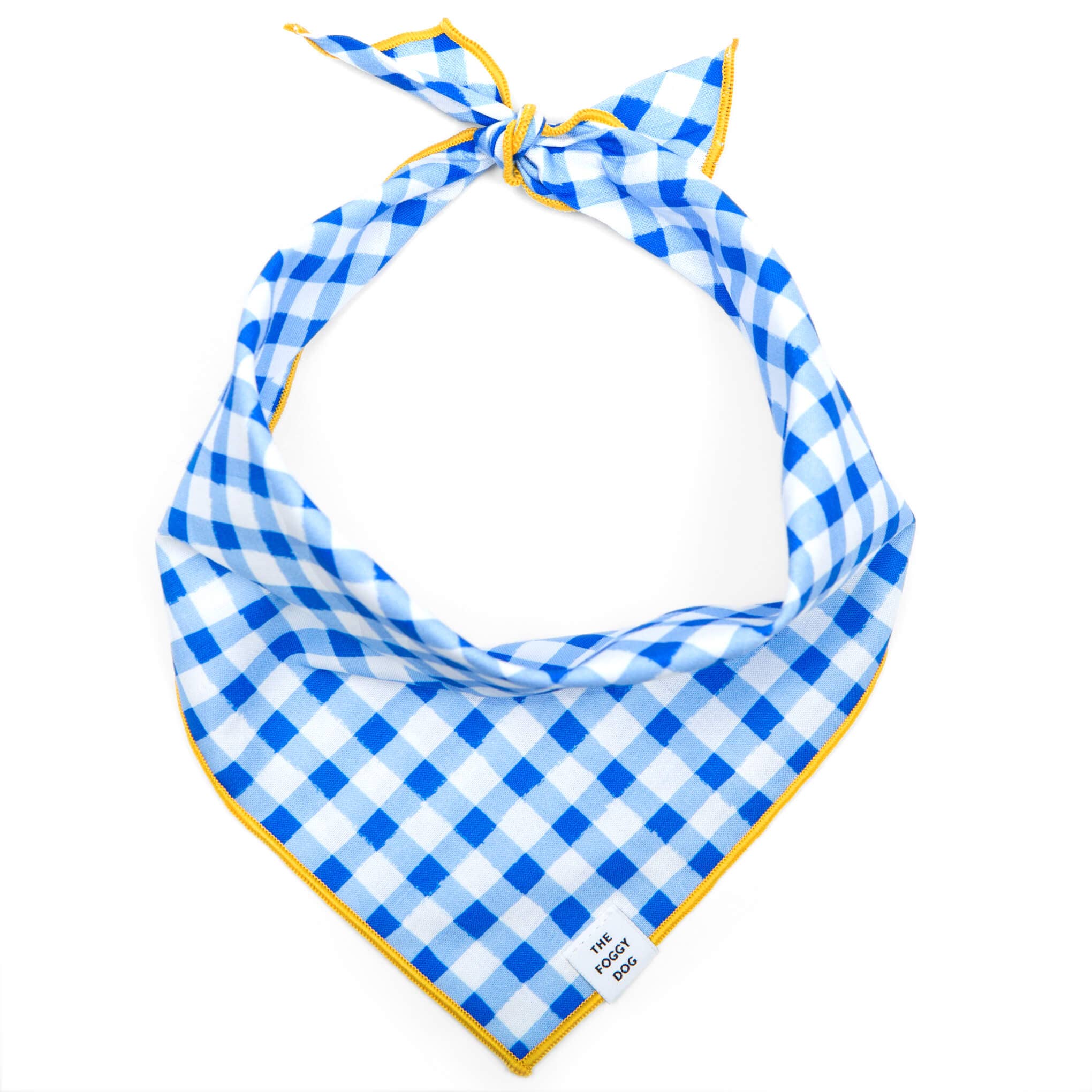 Blue Gingham Dog Bandana