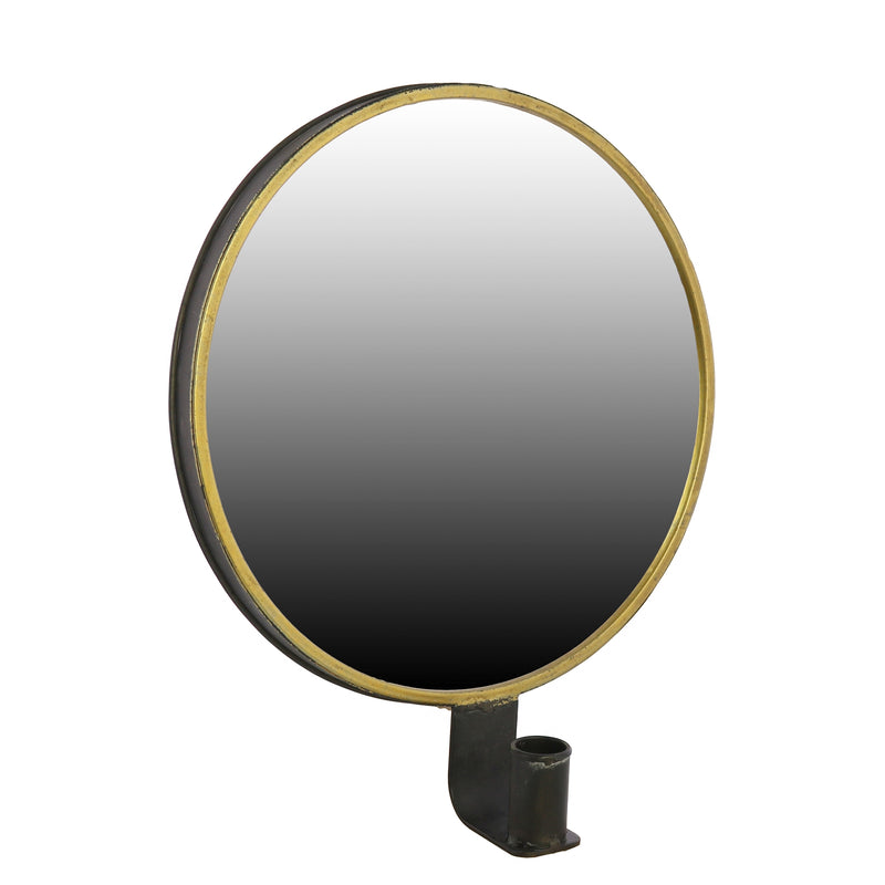Round Gold Mirror Sconce