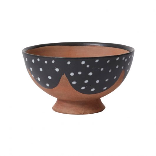 Footed Glazed Ceramic Bowl