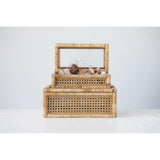 Rattan Boxes with Glass Lid