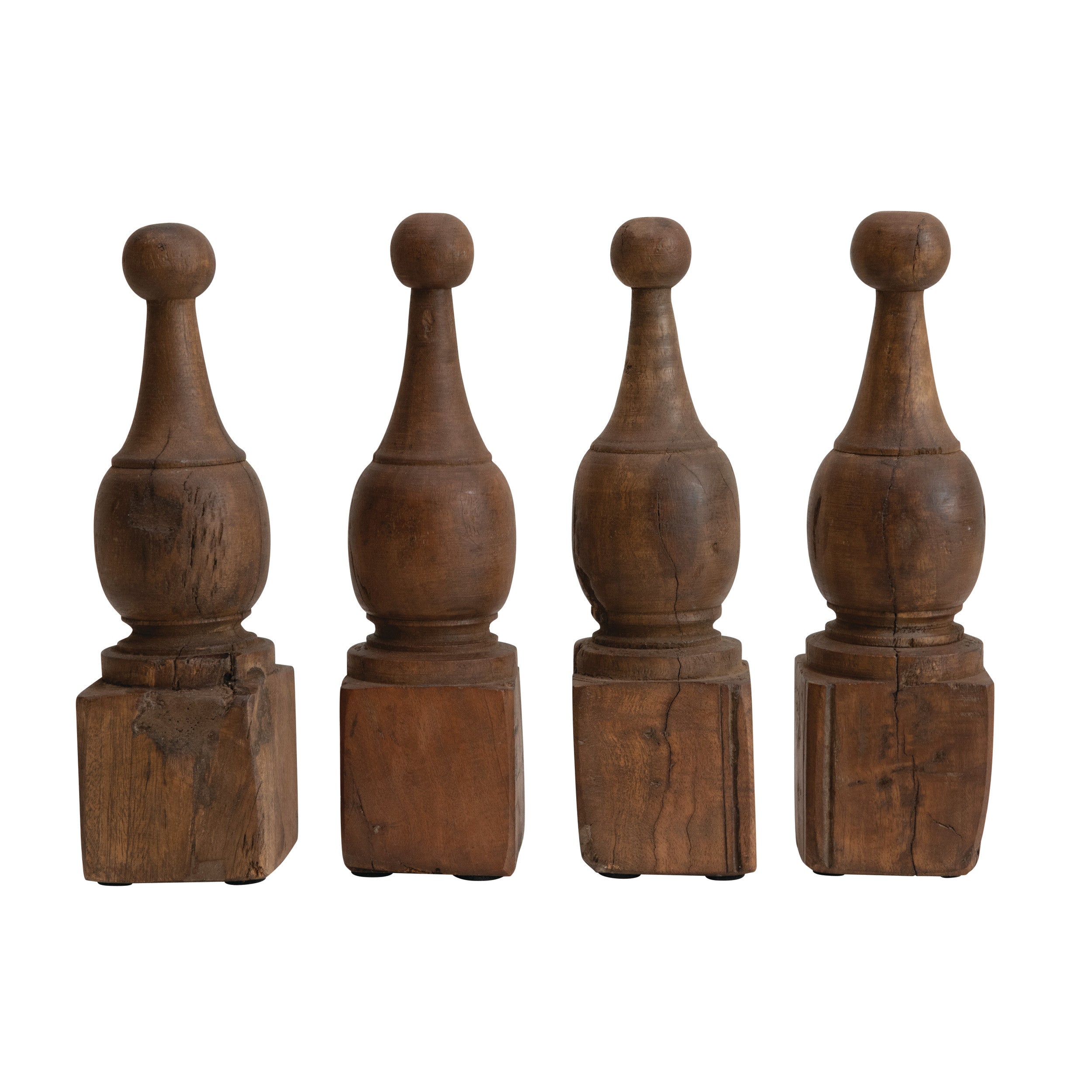Hand-Carved Reclaimed Wood Finial