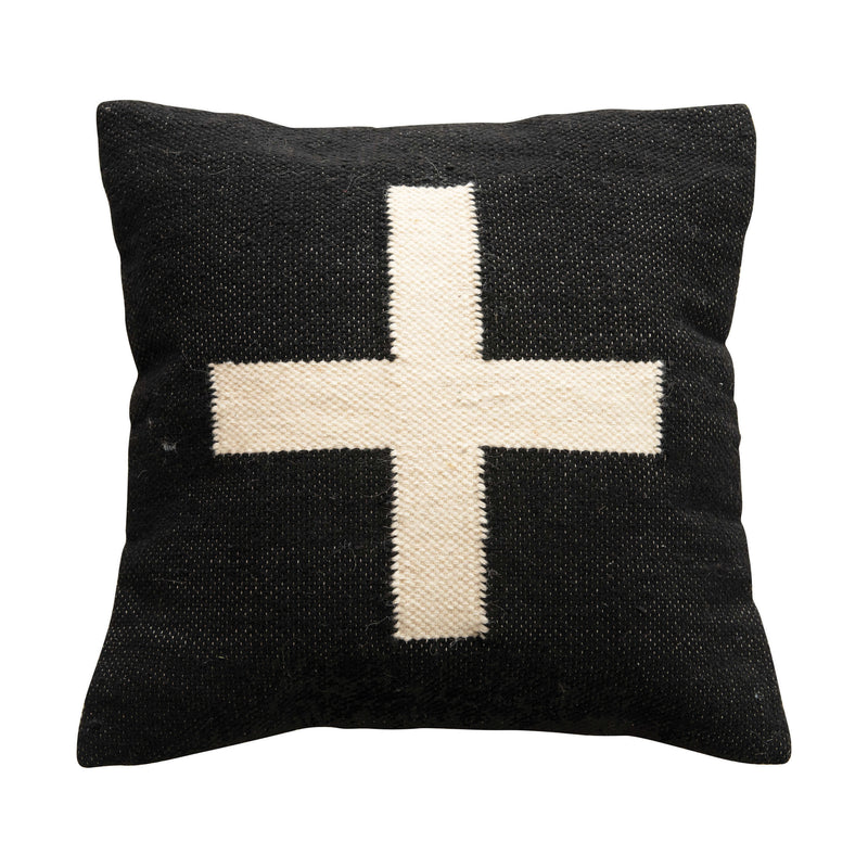 Swiss Cross Wool Blend Pillow