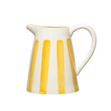 Yellow Striped Painted Pitcher