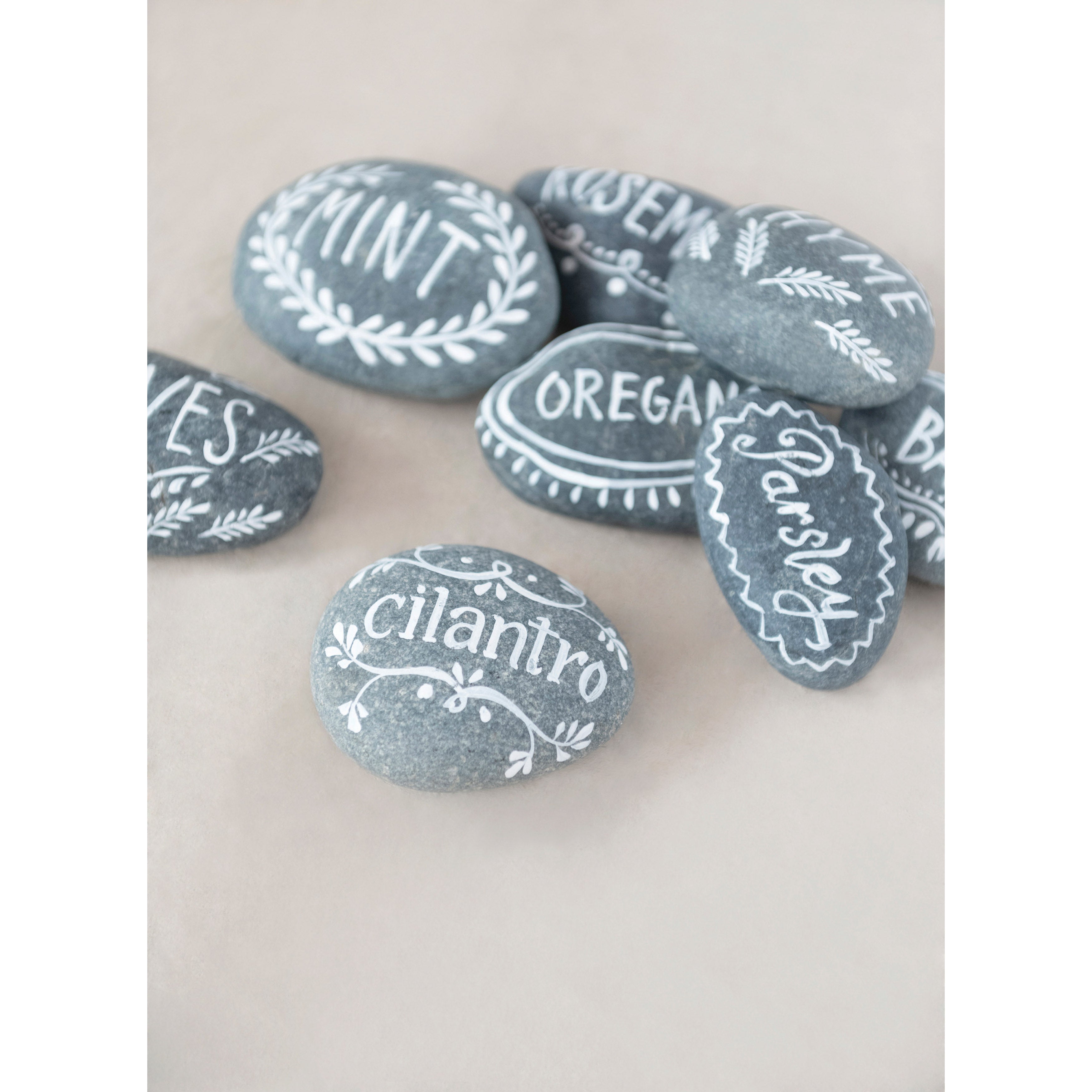 Stone Herb Garden Markers