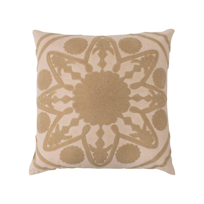 Embroidered Mandala Pillow