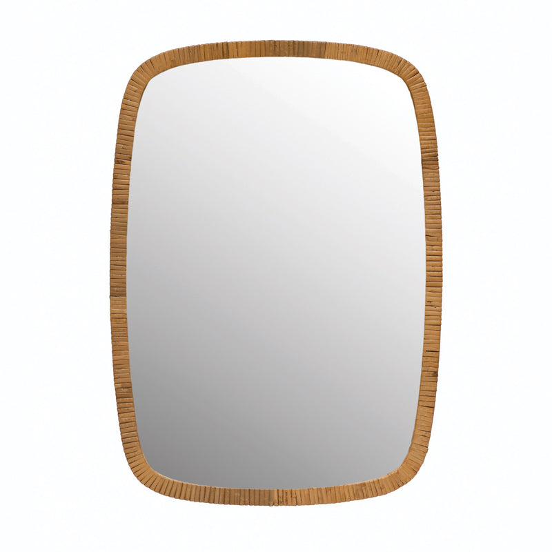 Rattan Wrapped Framed Mirror