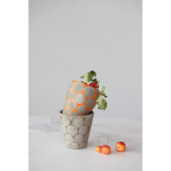 Terracotta Planter With Cement Dots