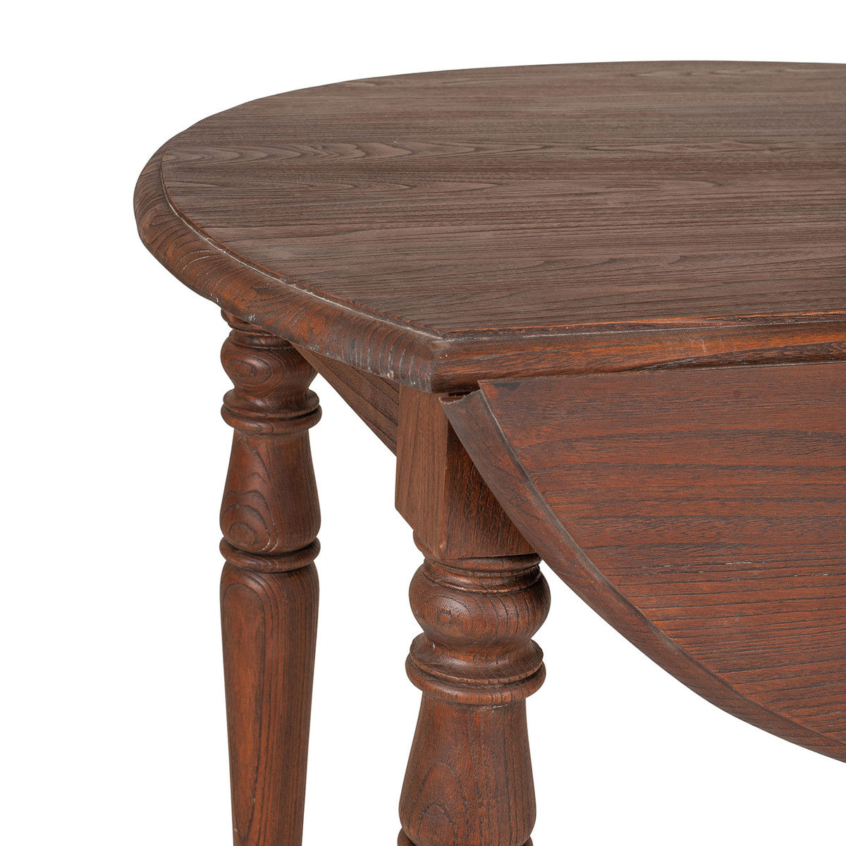 Dark Wood Rustic Drop Leaf Table