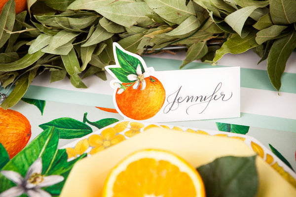 Orange Citrus Paper Place Cards
