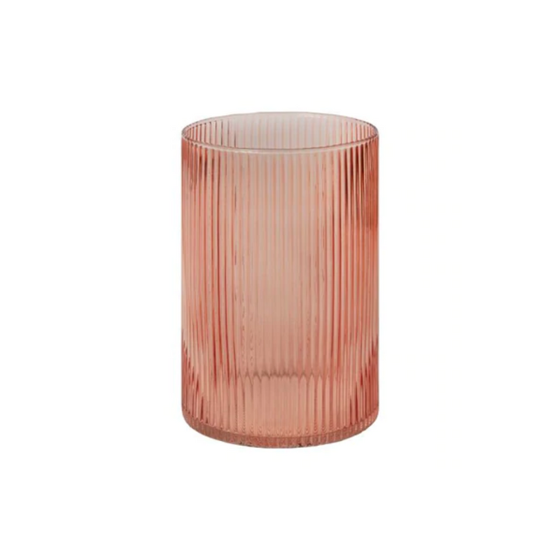 Rose Ribbed Cylinder Vase