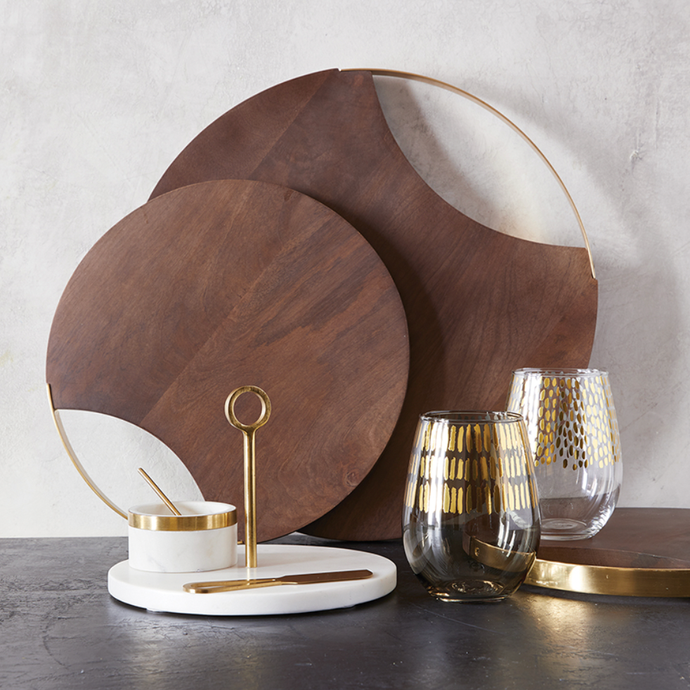 Marble and Brass Handle Board