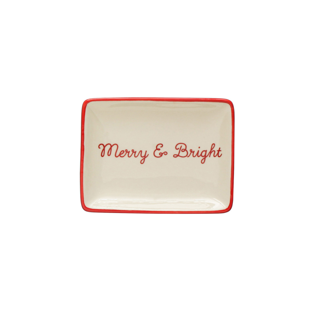 Holiday Greeting Stoneware Dish