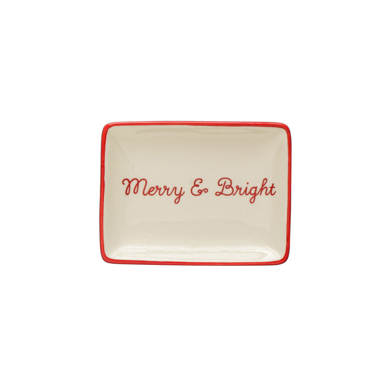 Holiday Greeting Stoneware Dish