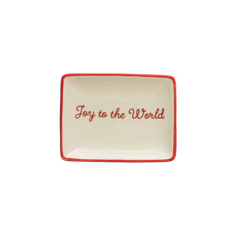 Holiday Greeting Stoneware Dish