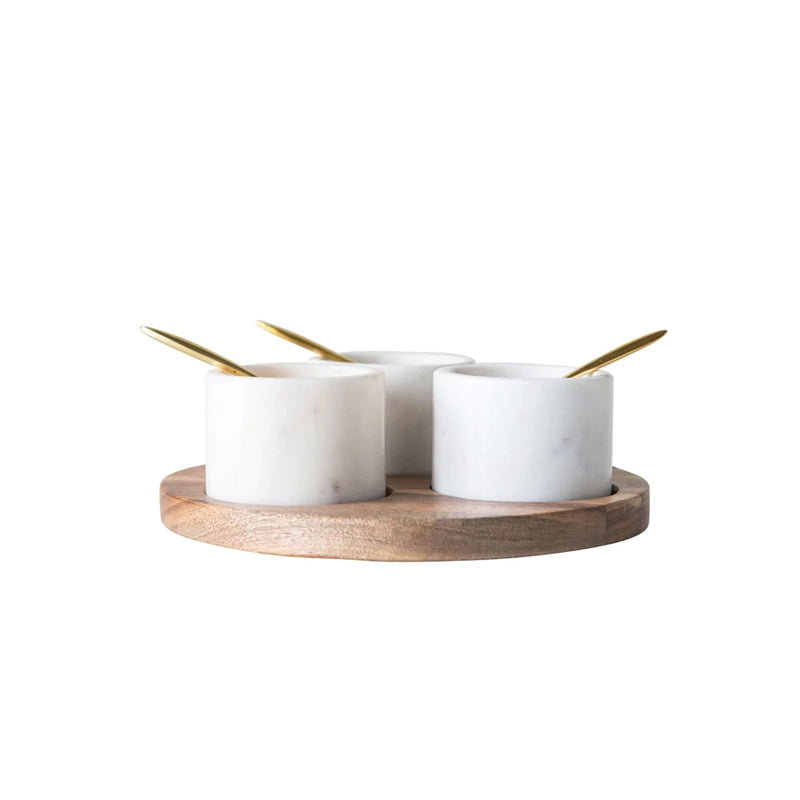 Trio of Marble Pinch Pots