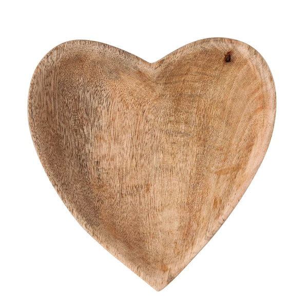 Heart Shaped Wood Dish