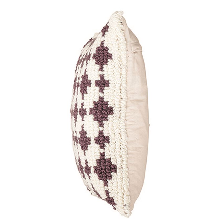 Woven Wool Looped Plum Pillow