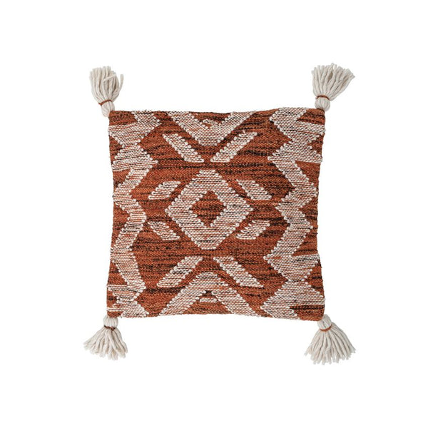 Cotton and Wool Pillow with Tassels