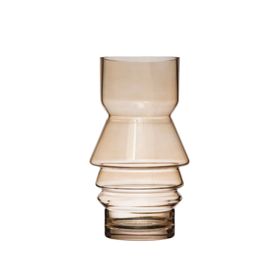 Brown Glass Angled Vase