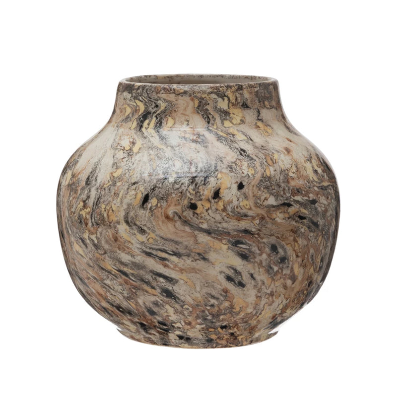 Marbled Brown Stoneware Vase