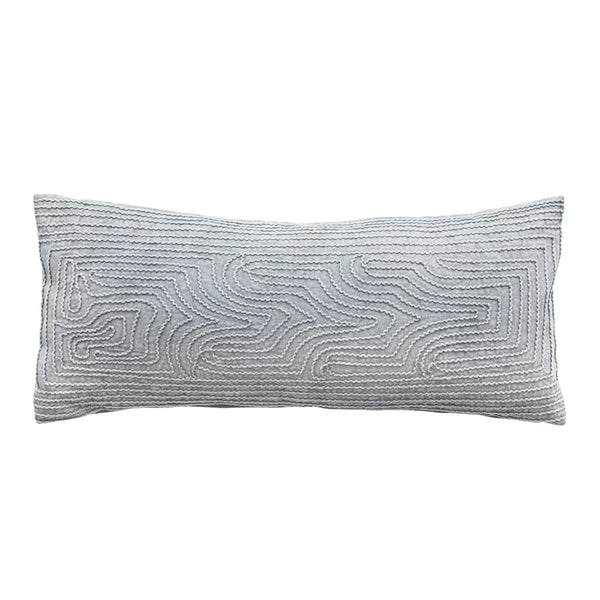 Sage Embroidered Maze Pillow