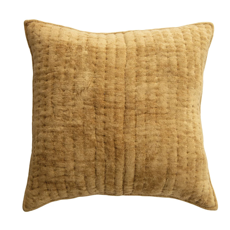 Mustard Quilted Chenille Pillow