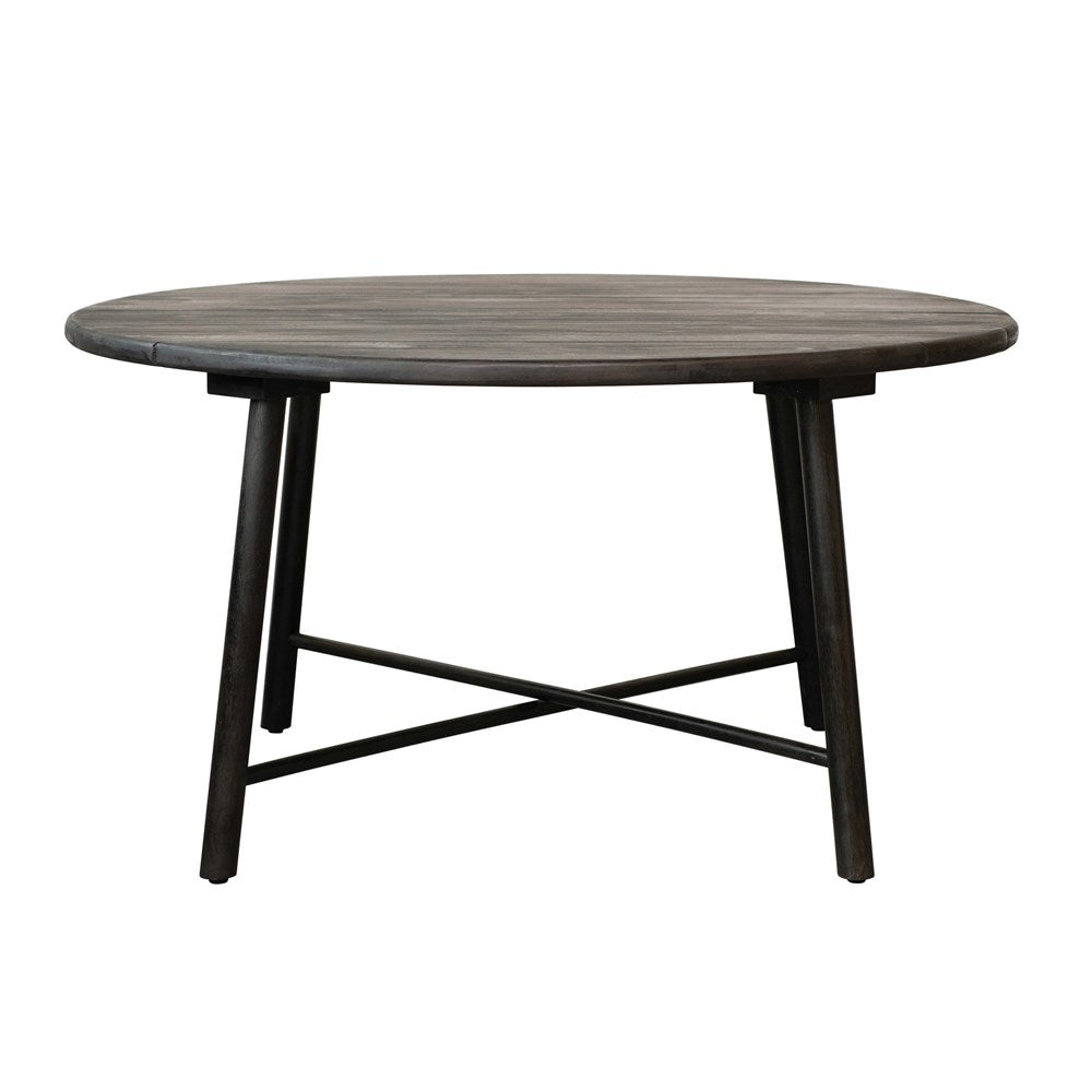 Black Acacia Wood Round Table