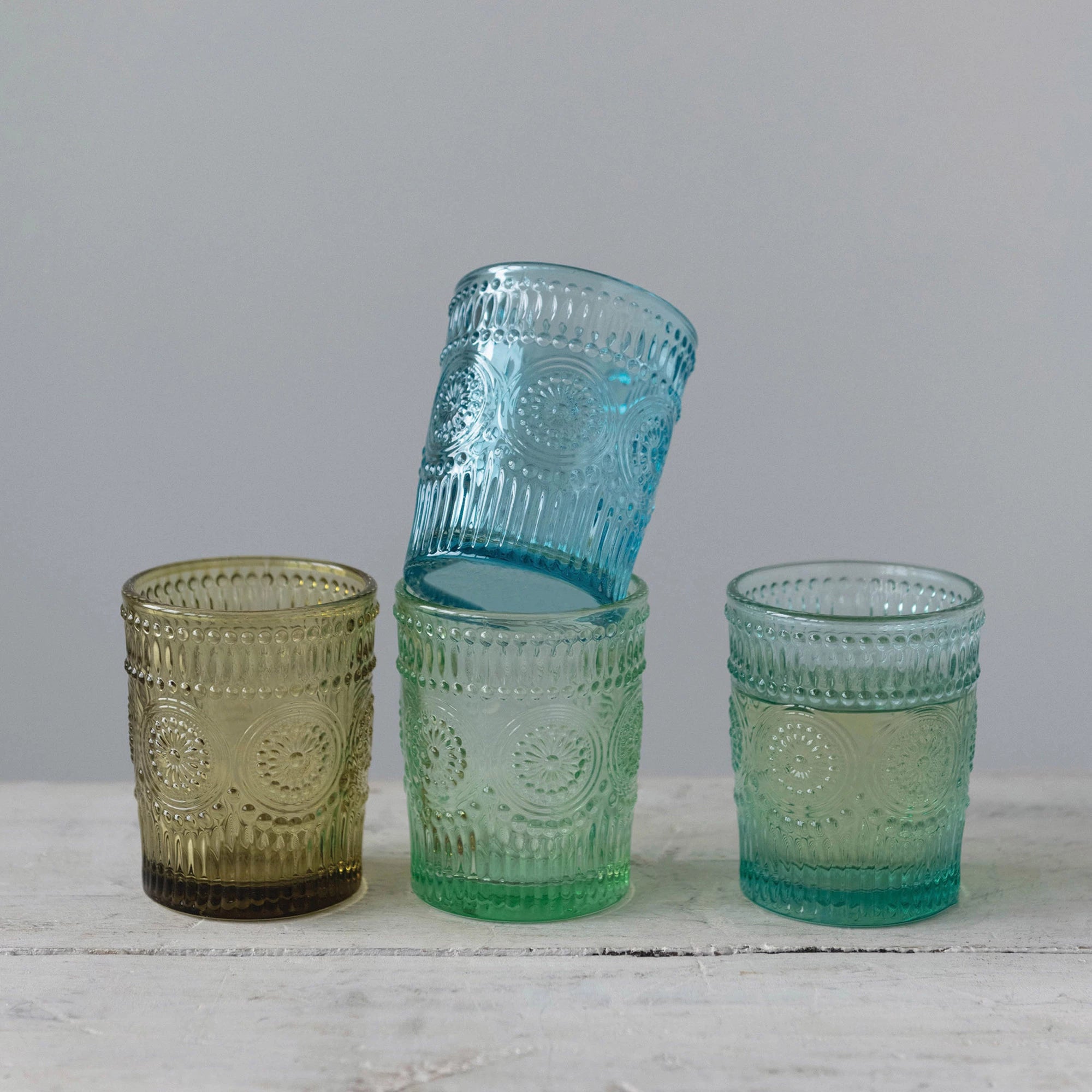 Embossed Colored Glasses