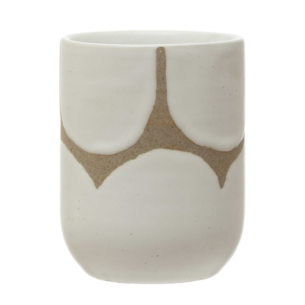 Scallop Print Stoneware Cup