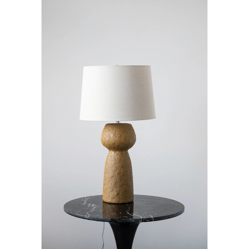Brown Stoneware Table Lamp