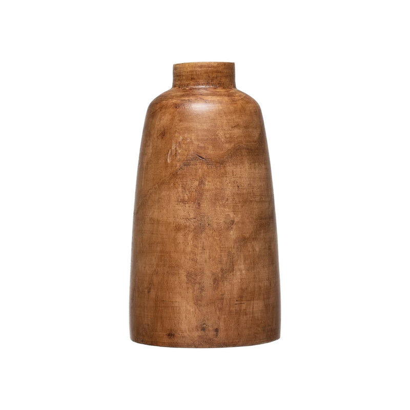 Tall Walnut Wood Finish Vase