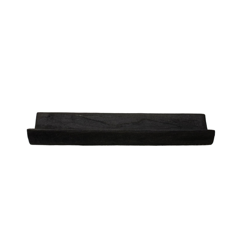 Curved Black Wood Tray