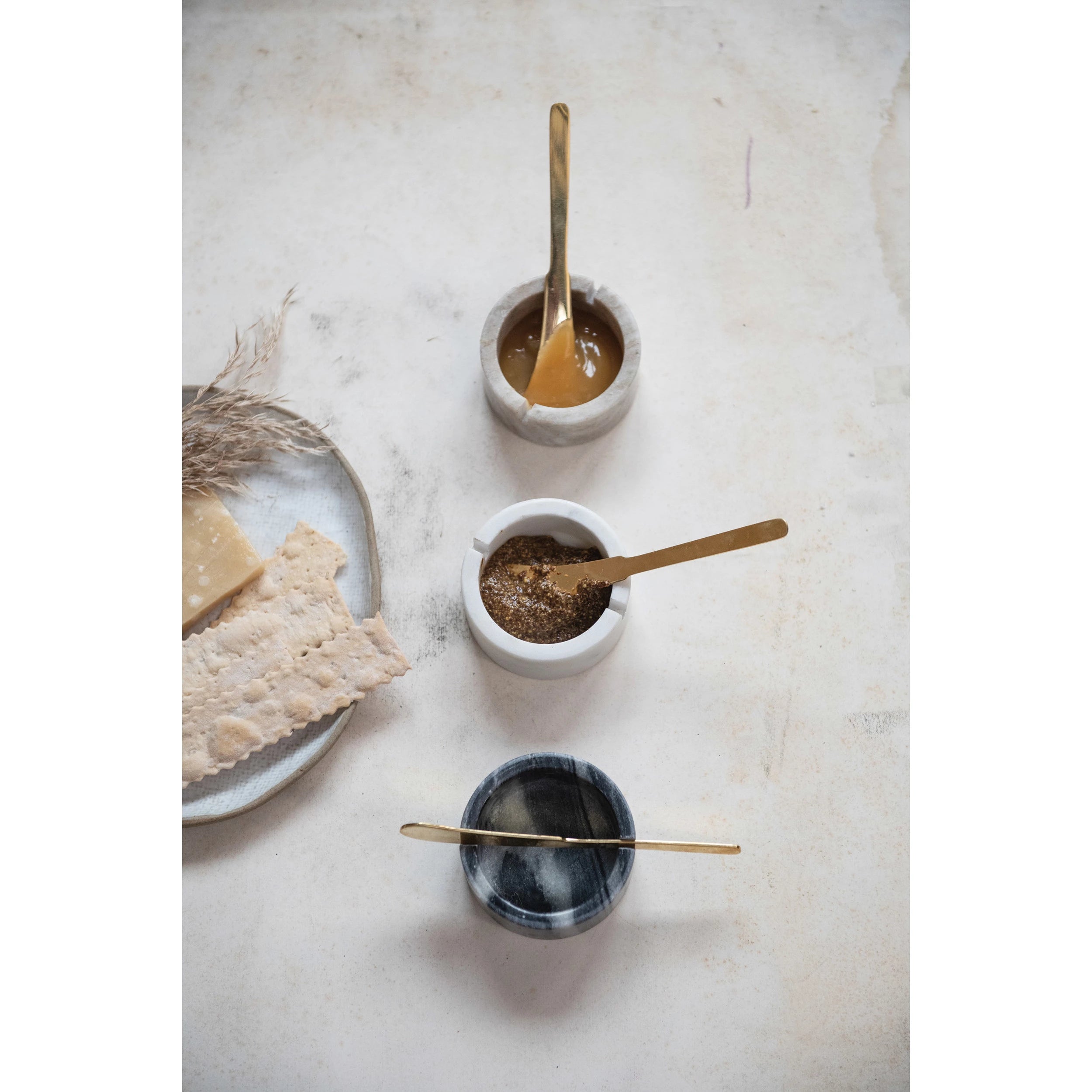 Marble Dip Bowl with Spreader