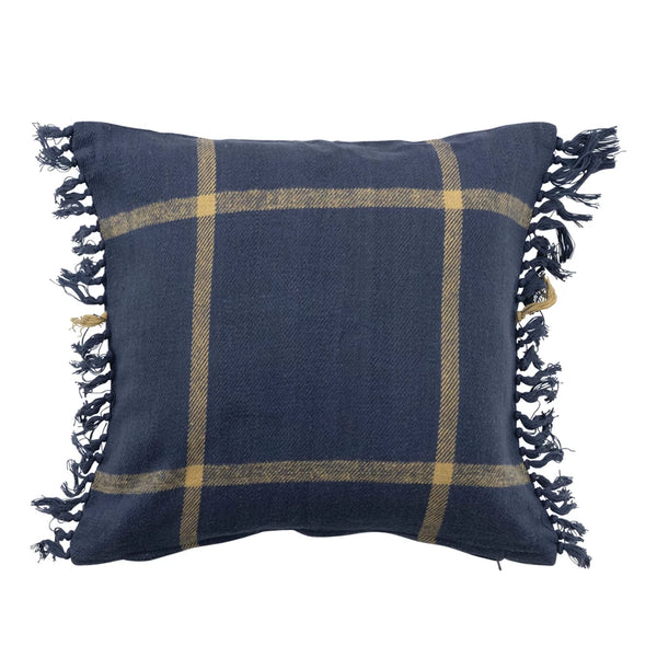 Blue Flannel Plaid Pillow