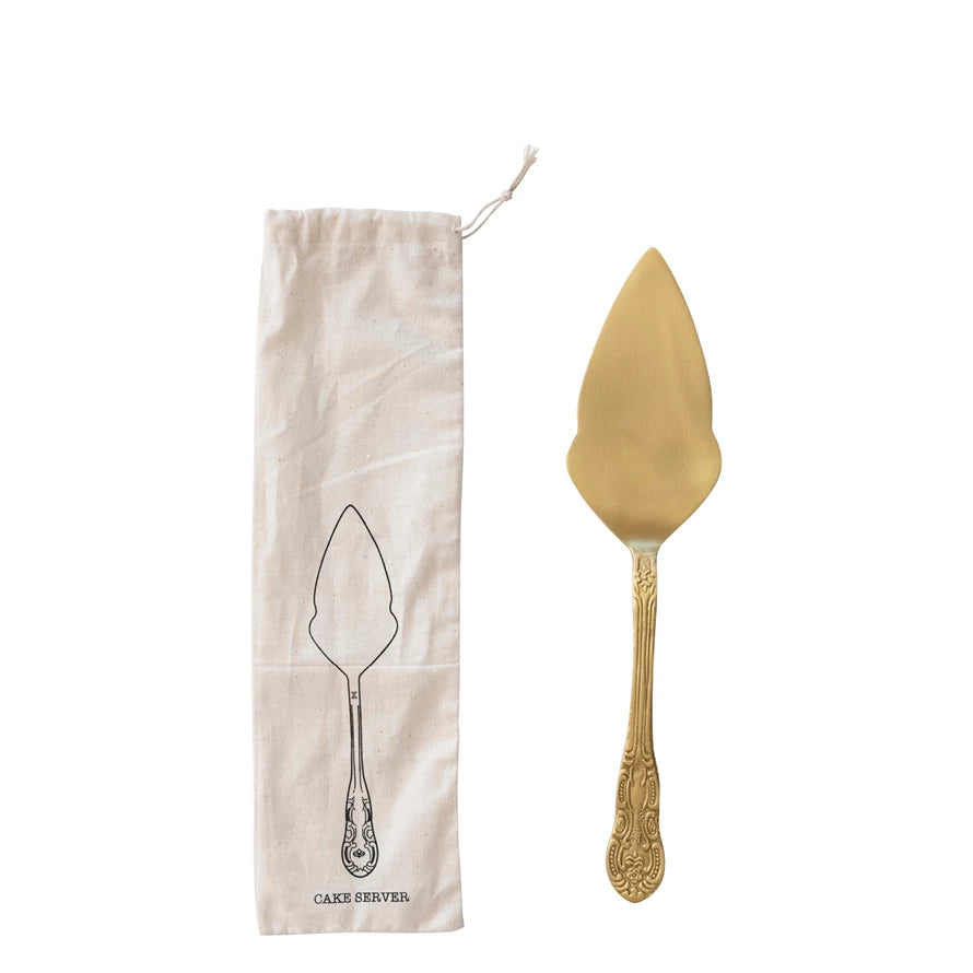 Brass Etched Cake Server
