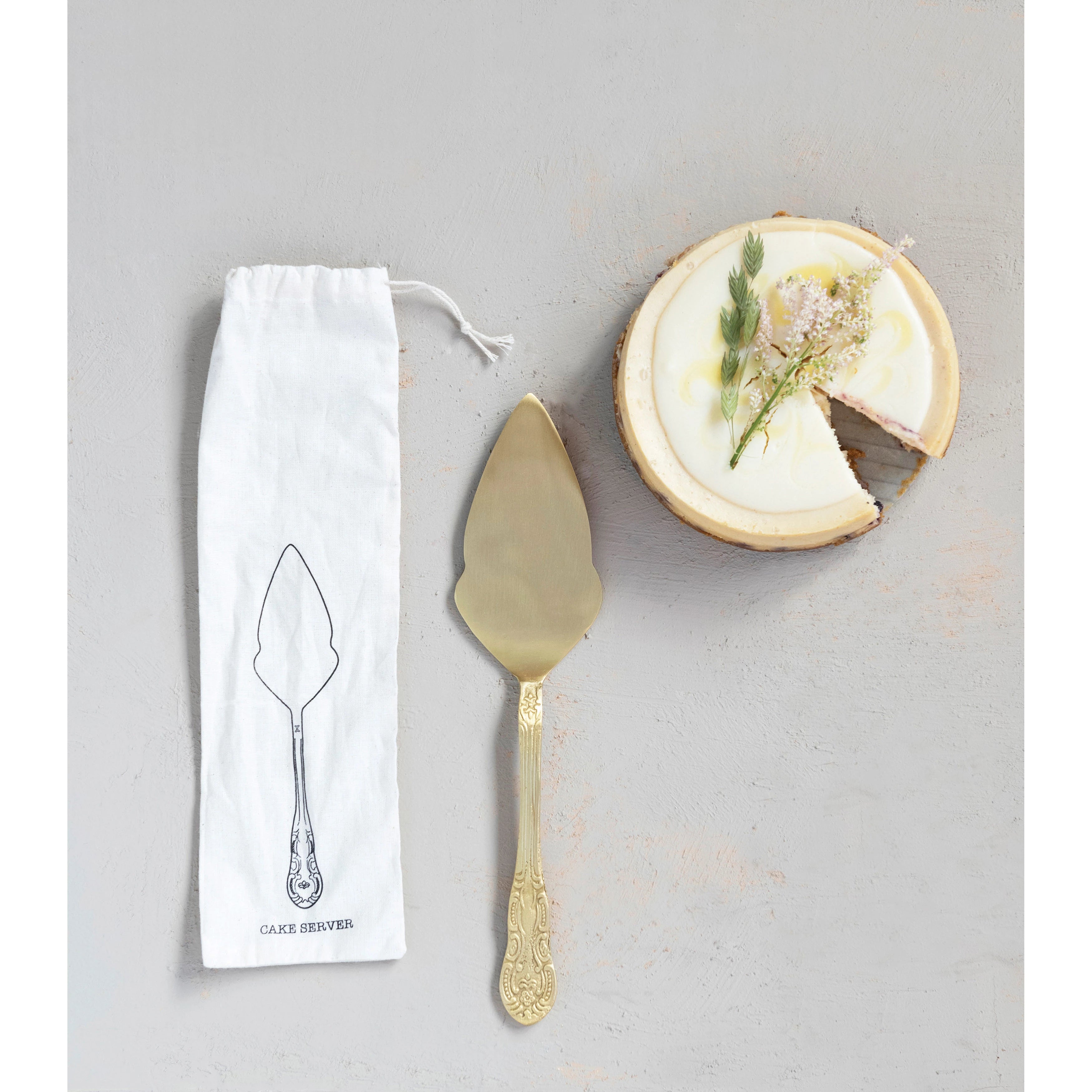 Brass Etched Cake Server
