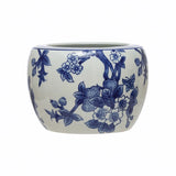 Blue & White Floral Planter