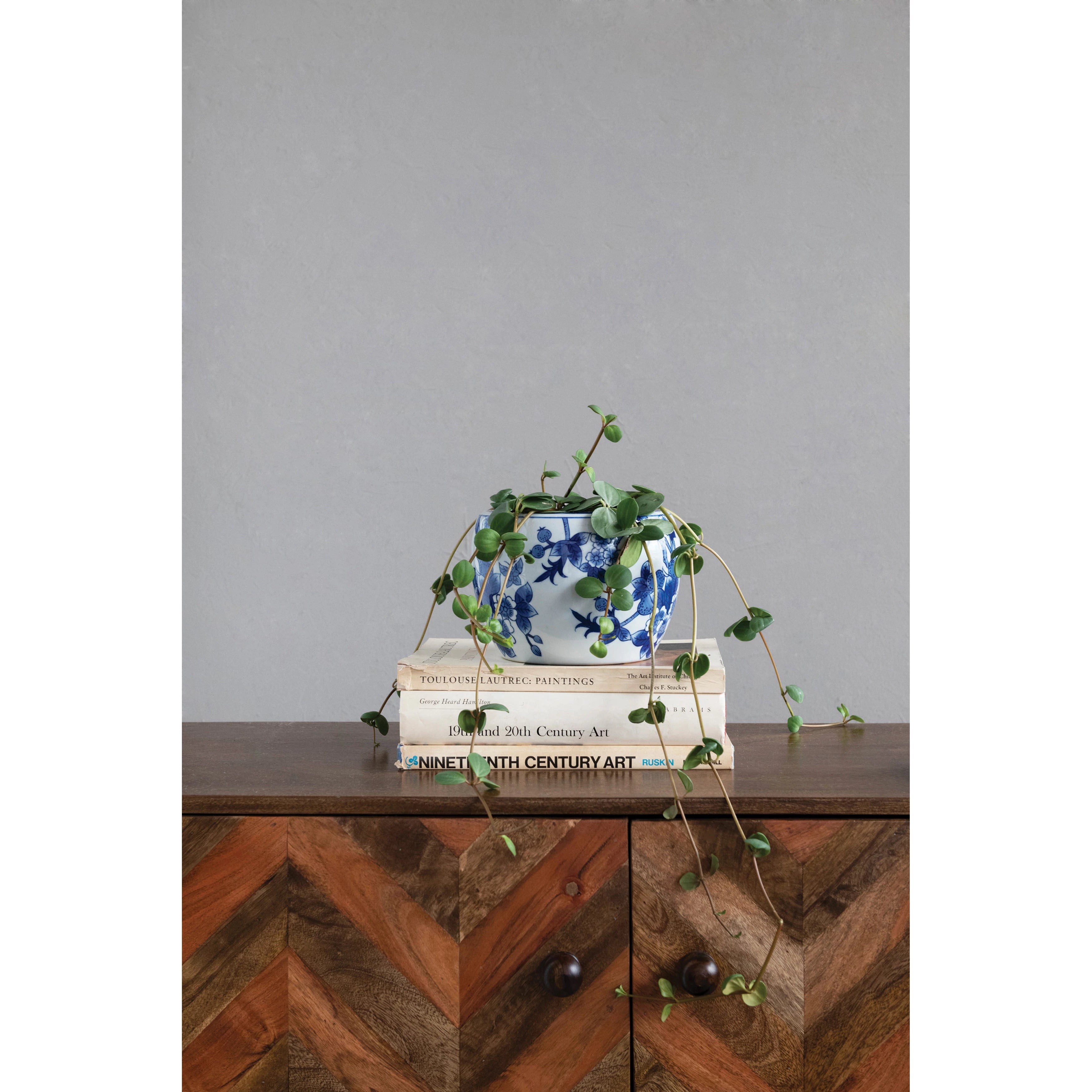 Blue & White Floral Planter