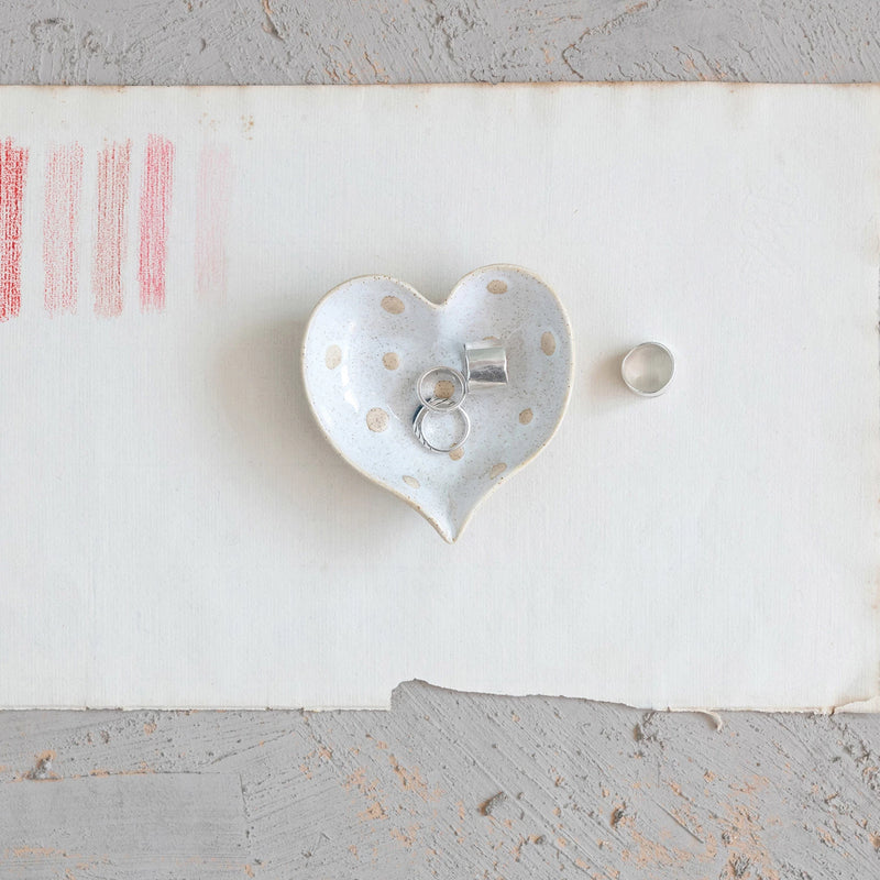 Polka Dot Heart Dish