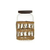 Glass Jar with Woven Sleeve