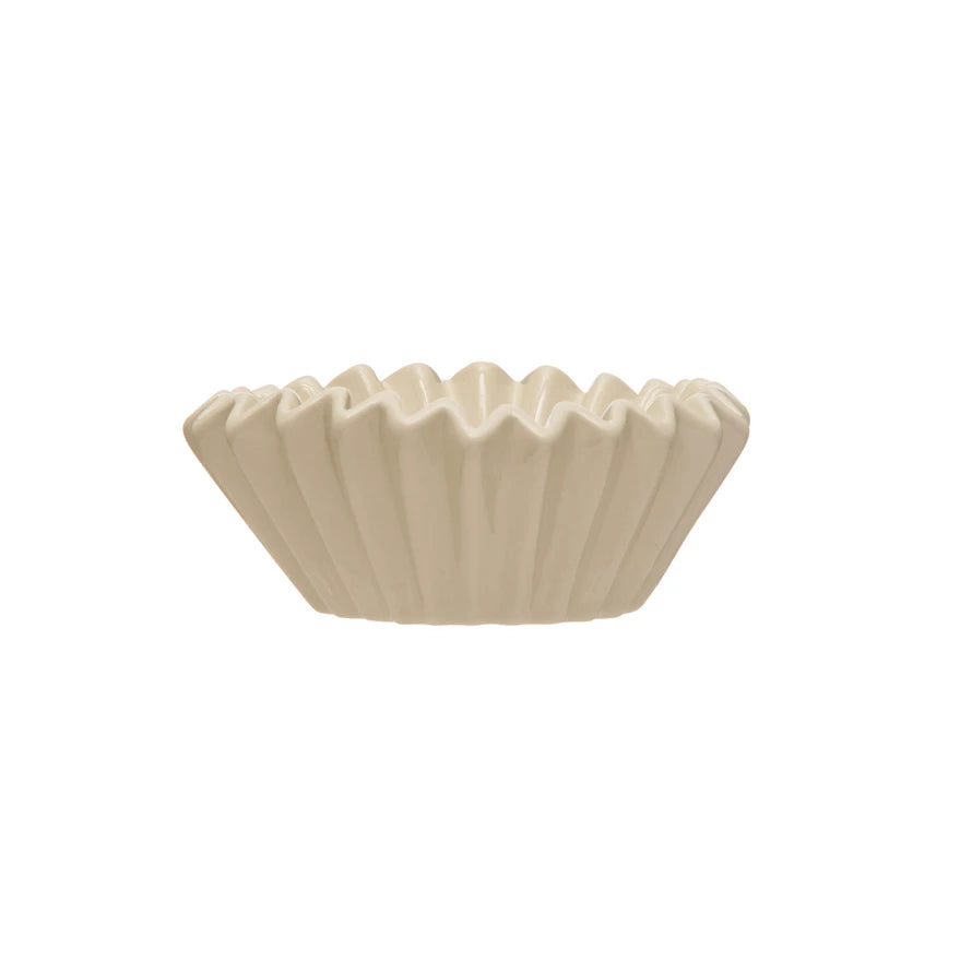 White Fluted Bowl