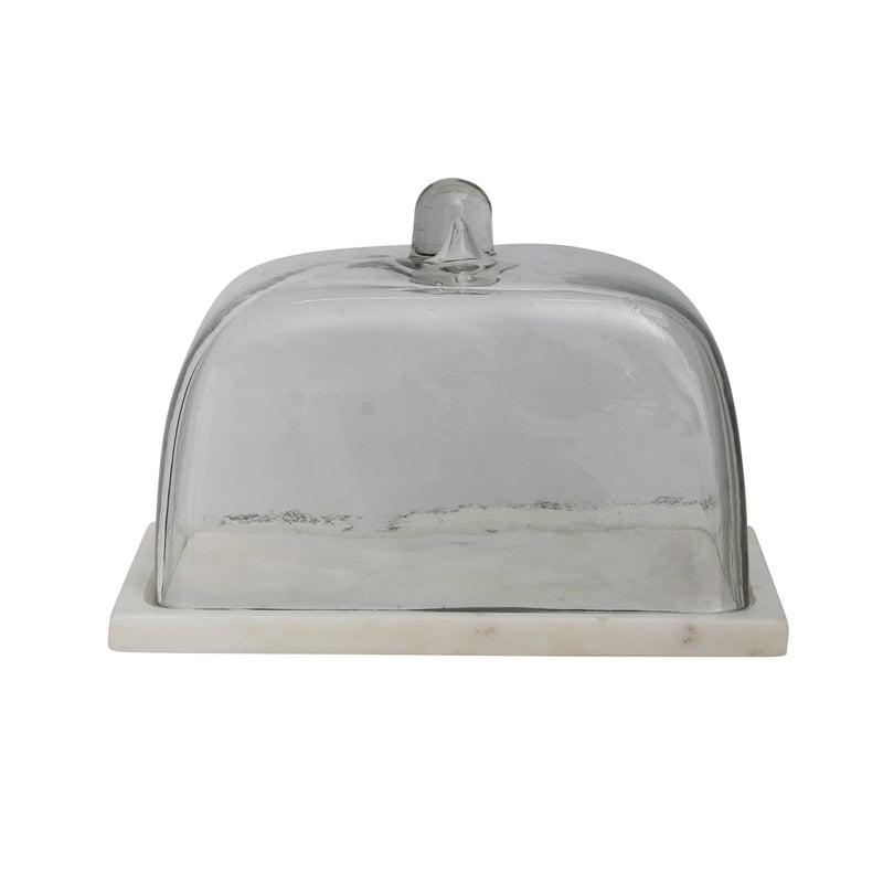 Rectangle Glass Cloche with Marble Base