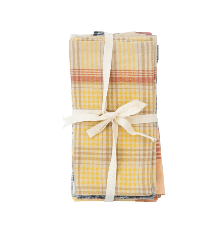 Set of Plaid Cotton Napkins