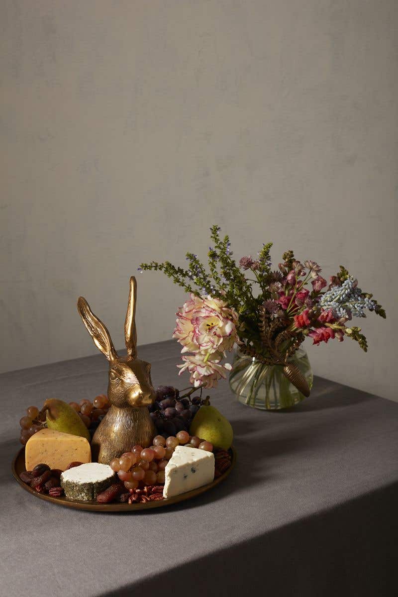 Rabbit Antique Gold Platter